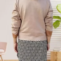 Veste perfecto en suédine beige femme vue dos