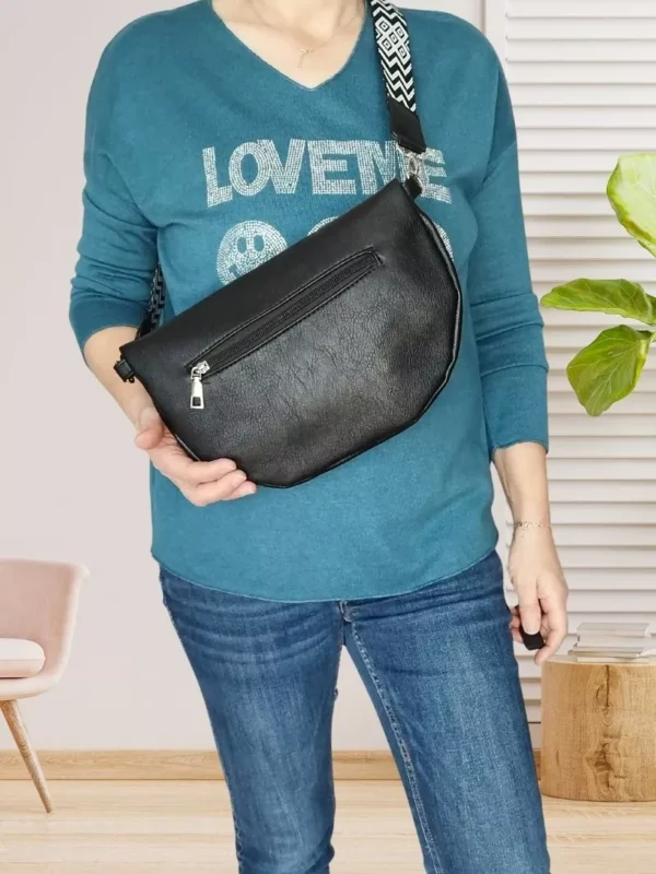 sac-banane-uni-sangle-bicolore-noir-ds Sac banane uni sangle bicolore noir pour femme vue de dos