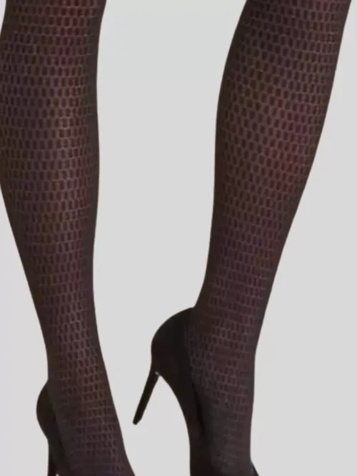 Collant petits carreaux noir Tonia Gabriella pour femme