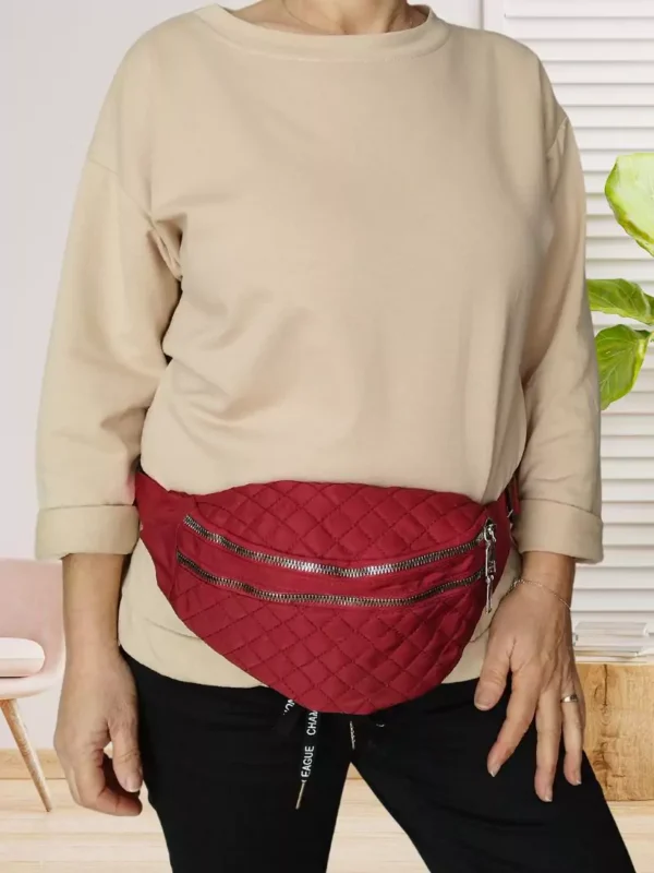 sac-banane-matelasse-2-poches-rouge-dt Sac banane matelassé 2 poches rouge femme vue taille
