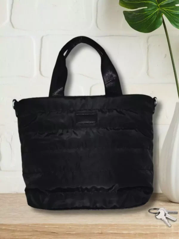 Sac matelassé noir femme vue devant