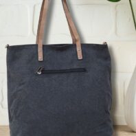 Sac fourre-tout étoile appliquée noir délavé vue dos