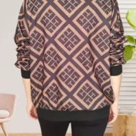 Veste imprimée losanges femme vue dos