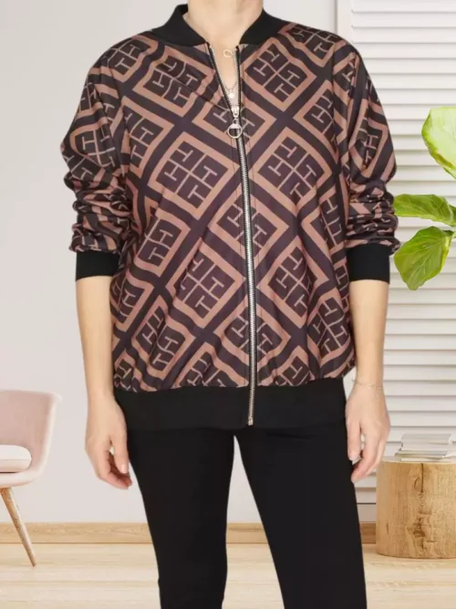 Veste imprimée losanges femme vue devant