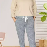 Pantalon de survêtement imprimé chevrons femme vue devant