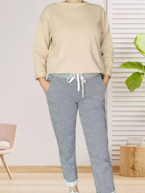 pantalon-de-survetement-imprime-chevron-dv Pantalon de survêtement imprimé chevrons femme vue devant