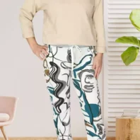 Pantalon de survêtement imprimé visage femme vue devant