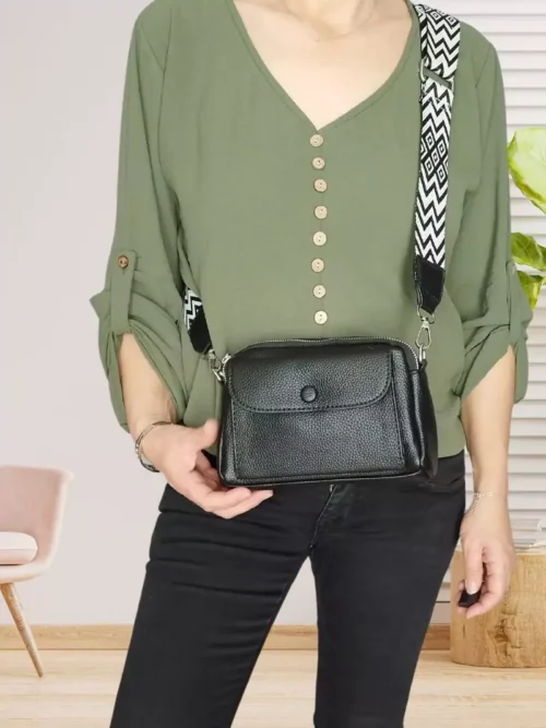 Petit sac à bandoulière bicolore