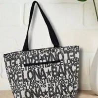 Sac fourre-tout Barcelona star noir femme vue dos