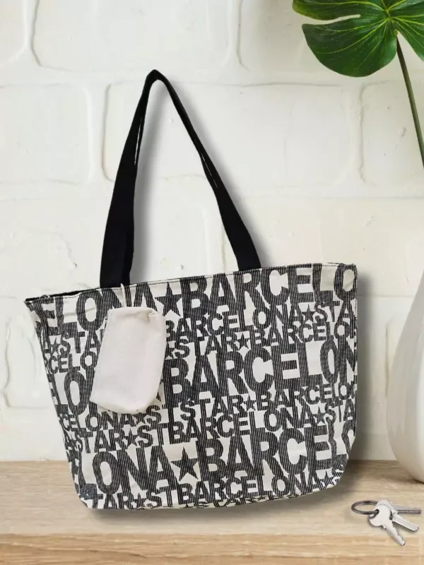Sac fourre-tout Barcelona star noir femme vue devant