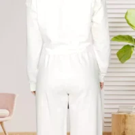 Survêtement 2 pièces blanc crème femme vue dos