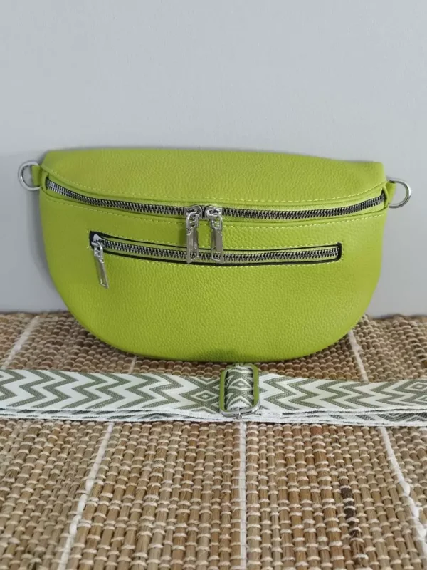 sac-banane-a-bandouliere-bicolore-vert-anis-dev Sac banane à bandoulière bicolore vert anis femme