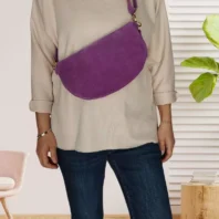Sac banane The Genuine Leather violet femme vue dos