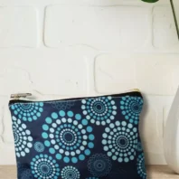 Sac cabas pliable à motifs nuance de bleu plié