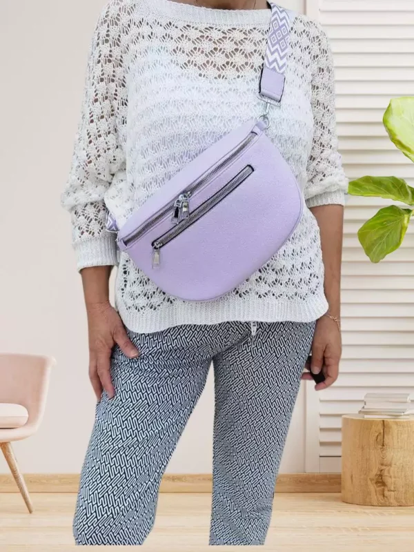 sac-banane-2-zips-parme-dv Sac banane 2 zips parme femme vue devant