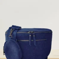 sac banane imitation daim bleu