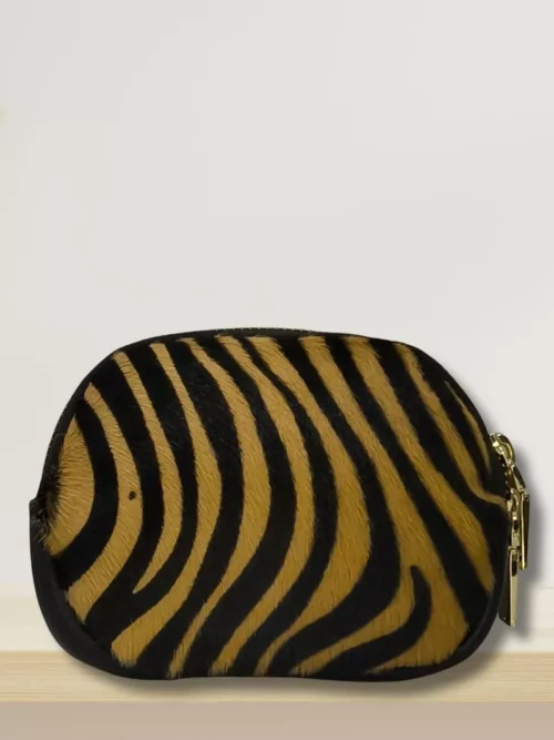 porte-monnaie animalier marron noir vue de face