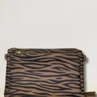 Sac à bandoulière zébré marron brun noir