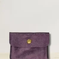 petit porte-monnaie 2 compartiments irisé violet vue de face