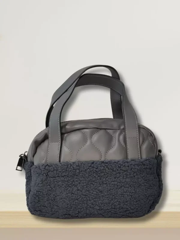 sac-a-main-duo-de-matieres-gris-dv sac à main duo de matières gris vue de face