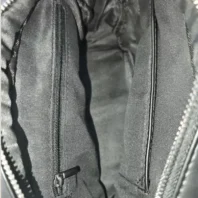 sac à main duo de matières gris vue intérieur