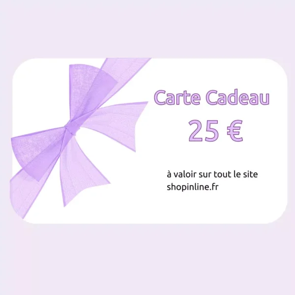 Carte cadeau 25 € shopinline.fr