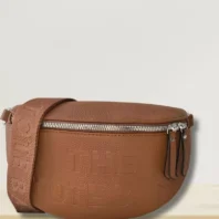 Sac banane à sangle unie marron