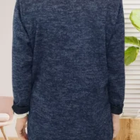 Tunique effet chiné avec collier bleu pour femme vue de dos