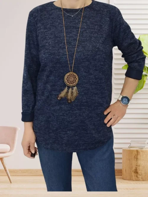 Tunique effet chiné avec collier