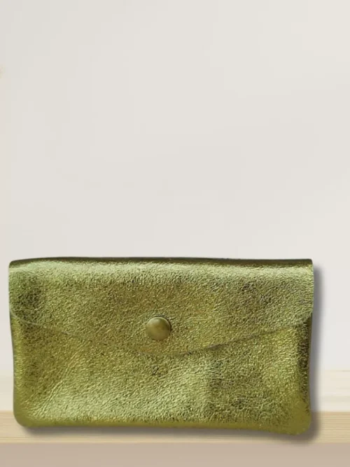 porte-monnaie irisé vert vue de dos
